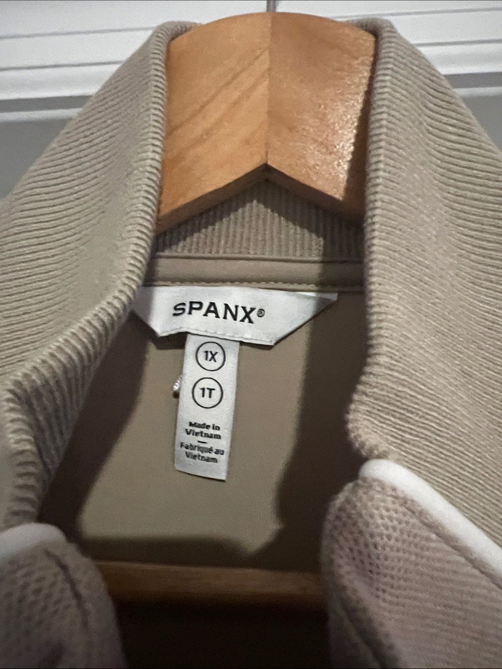 SPANX Taupe Sleeveless Wide-Leg Jumpsuit with White Side Stripe (1X Tall) - Picture 2 of 3